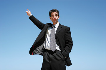Successful businessman showing confidence