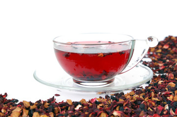 Herbal tea  isolated on a white background
