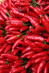 Chili peppers in the market