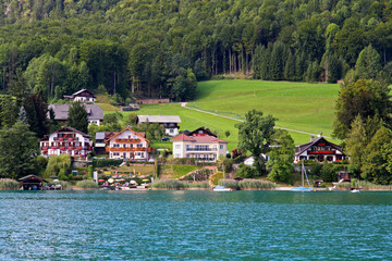 Fototapeta na wymiar The beautiful countryside around Lake Wolfgang
