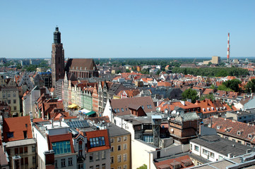 Obraz premium Poland, Wroclaw - beautiful cityscape with church