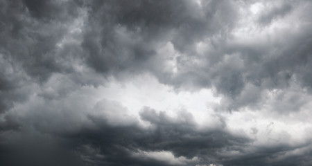 Overcast sky with storm clouds. Four shots composite picture.