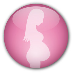 Pregnant Woman Button (pink)