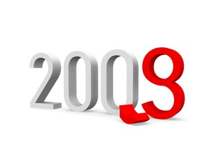 New year 2009 illustration. 3d rendered image.