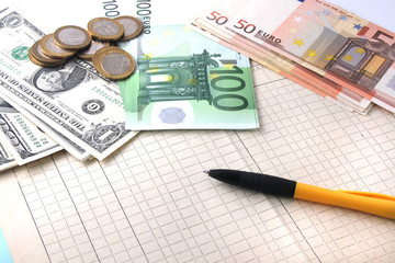 Paper money and coins for the pure form of charges.