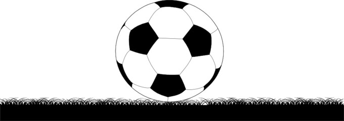 ball on grass silhouette