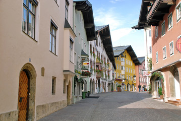 Kitzbuhel center city streets - Austria