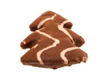 sweet chocolate fur tree isolated on a white background