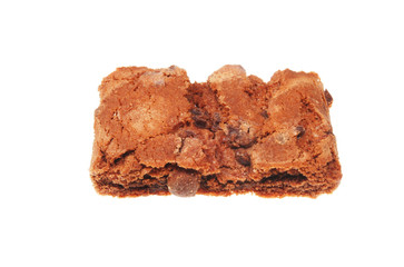 Chocolate brownie biscuit isolated on white