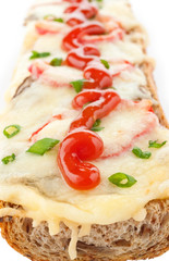 Footlong french bread pizza with mozzarella cheese