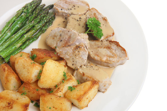 Pork medalions with sauteed potatoes