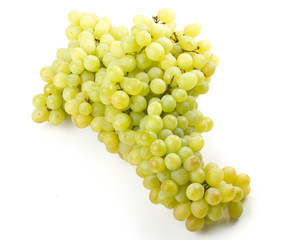 Fresh appetizing grapes on a white background