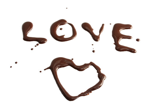 Chocolate letters and heart