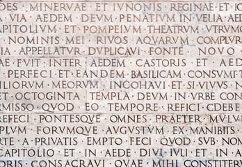 Iscrizione in lingua latina, Roma - obrazy, fototapety, plakaty