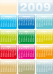 Colorful Calendar for 2009.
