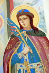 Obraz premium Fresco. Saint Michael's Golden-Domed Cathedral in Kiev, Ukraine