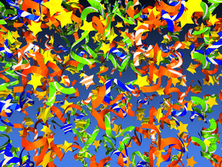 Colorful confetti background 3D