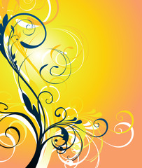 floral orange background