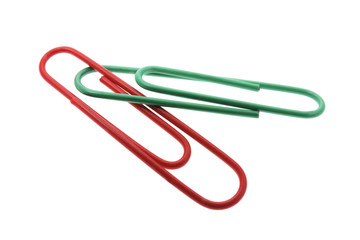 Paper Clips on Isolated White Background