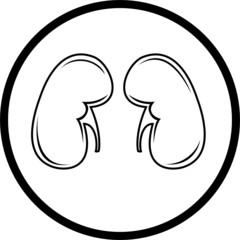 Vector kidneys icon. Black and white. Simply change.