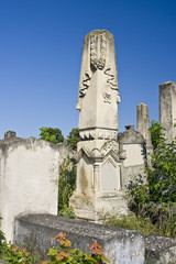 old tombs from jewish cemetery from iasi, romania