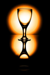 Empty glass for water and wine..............