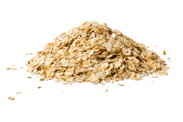 Closeup of oatmeal isolated on white