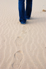 Footprints on the beach