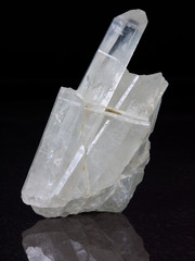 Rock crystal on a black background