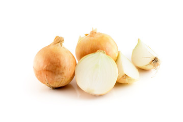 onions isolated on the white background