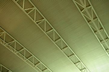 The indoor ceiling architecutre of airport terminal