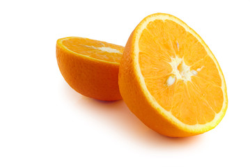 halves of orange isolated on the white