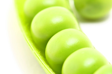 peas isoladed on white macro close up