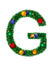Christmas alphabet isolated on a white background - G