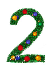 Numeral from christmas decoration  - 2