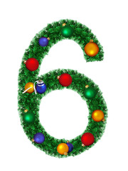 Numeral from christmas decoration - 6