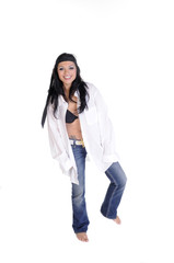 happy smiling Beautiful young brunette woman