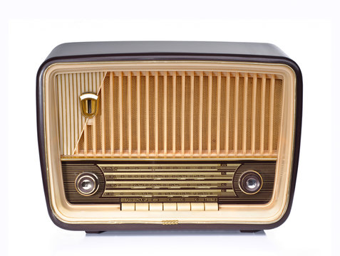 Ivory and brown vintage radio
