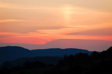 A landscape shot at late evening in south western Germany