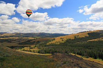 The scenery of Yellowstone National Park in Wyoming
