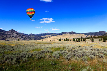 The scenery of Yellowstone National Park in Wyoming