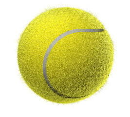 Fuzzy Tennis ball up close