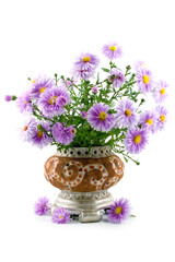 bouquet in a vase on a white background