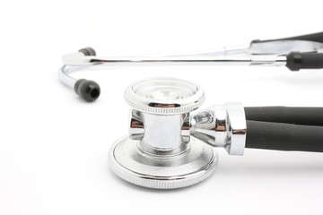 modern stethoscope isolated on white