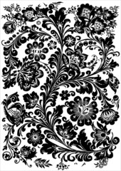background with black floral design