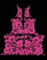 Fototapeta na wymiar symmetrical pink design