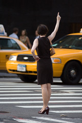 Yellow cab in New York - obrazy, fototapety, plakaty