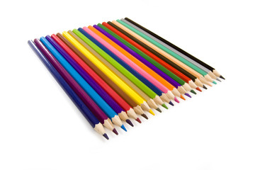 pencils isolated on a white studio background.