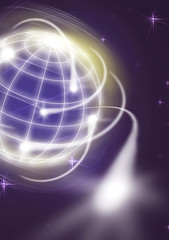 world with international movments as shooting stars