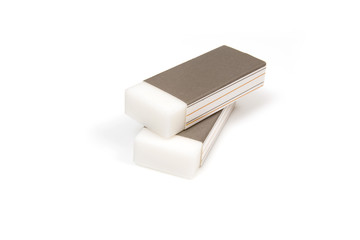 eraser or rubber isolated on a white studio background.